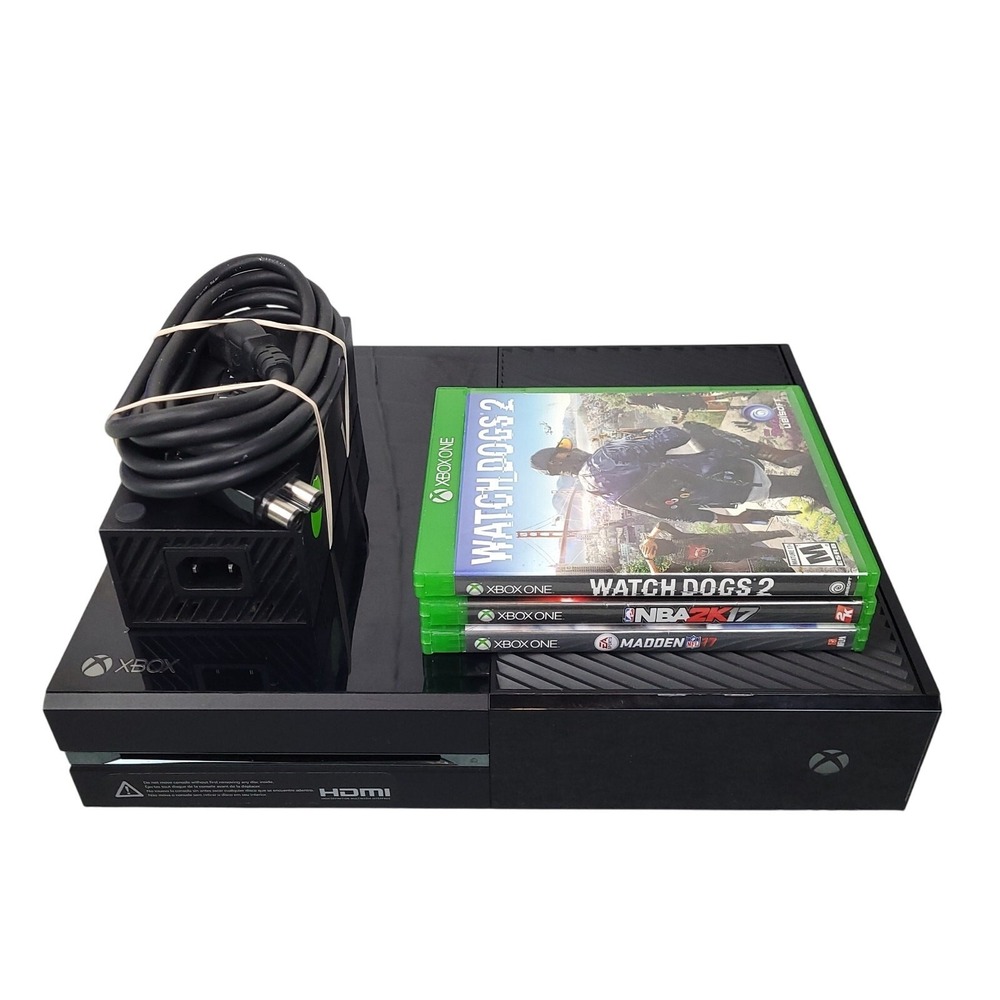 Microsoft Xbox One Console 500GB Black 1540 w/ Madden 17 NBA 2K17 & Watch Dogs 2